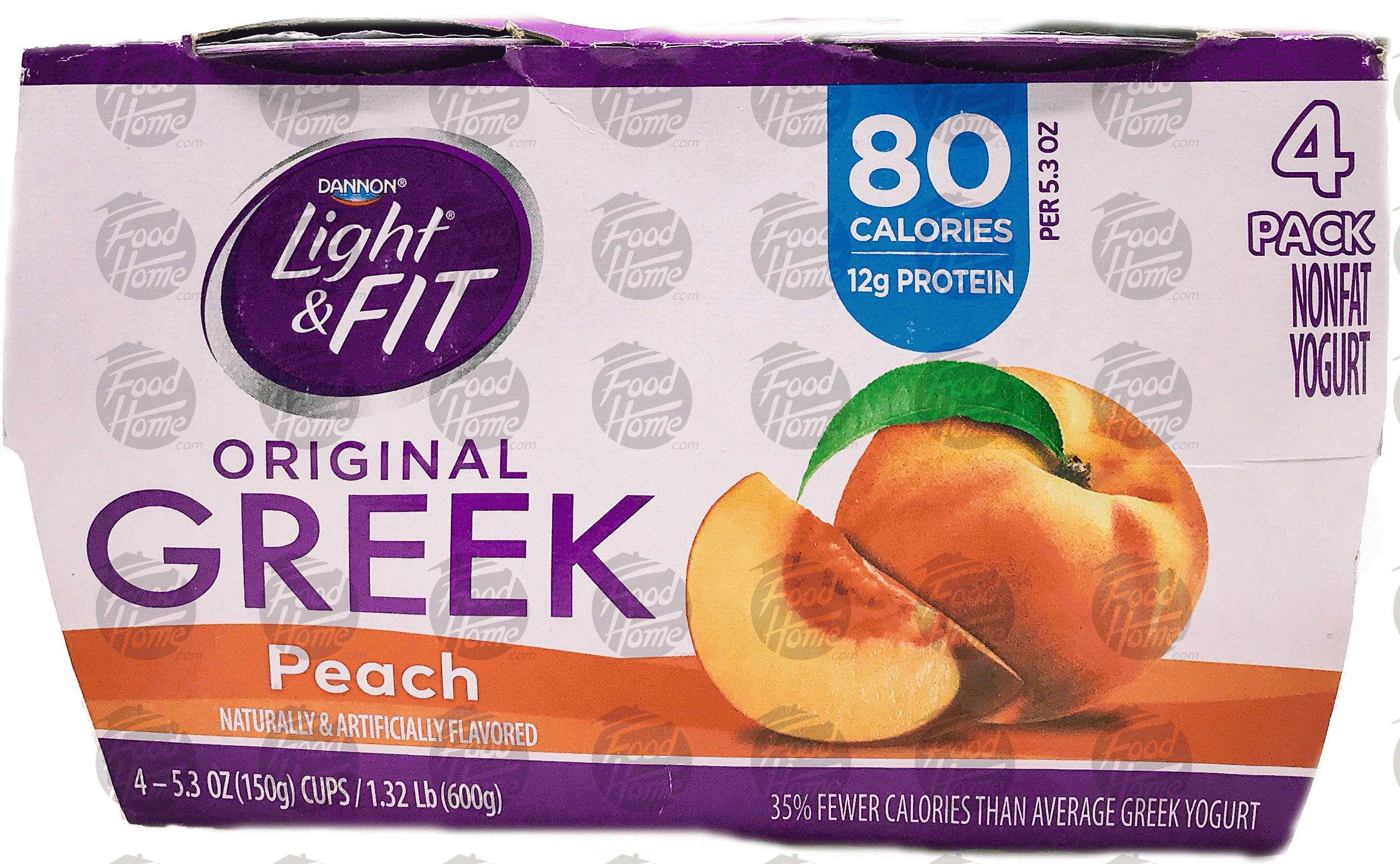 Dannon Light & Fit original greek peach, 4 pk., cup Full-Size Picture